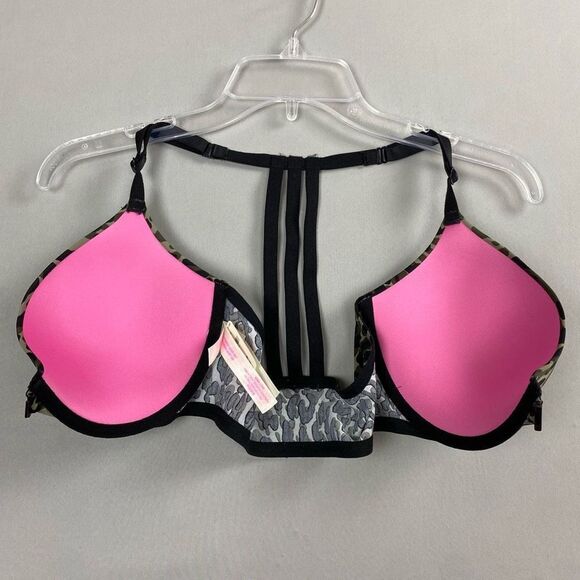 PINK Victoria’s Secret Wear Everywhere Strappy Back Push Up Bra 32DD - Picture 5 of 9